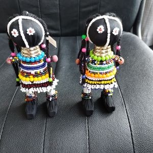 Two Beaded African Dolls New with tags